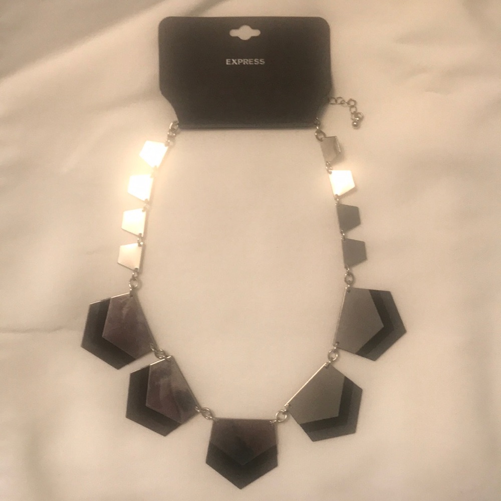 New! Express Black and Silver Geometric Necklace